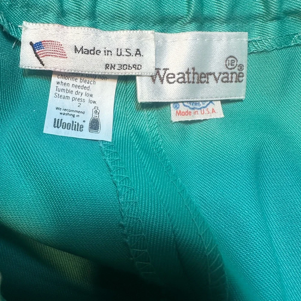 SOLD Weathervane Green Vintage Midi A-line Skirt for Casual Wear - Picture 5 of 7